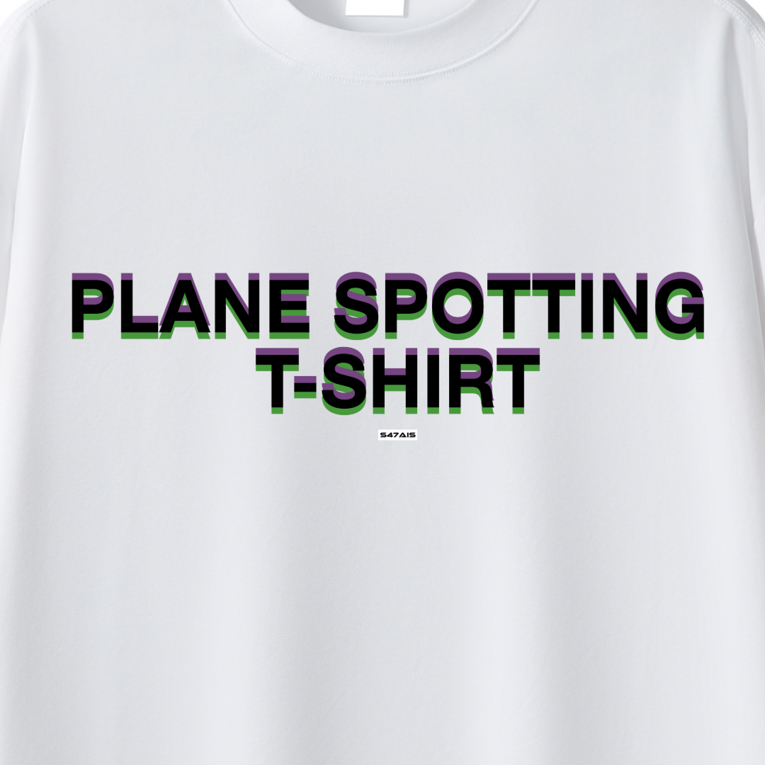 "PLANE SPOTTING T-SHIRT" WHITE HOLOGRAPHIC