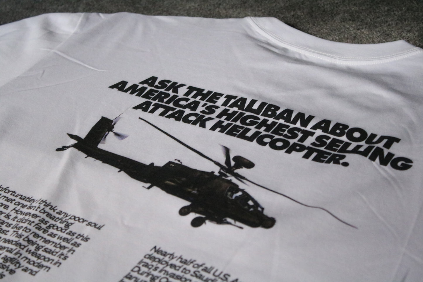 Apache Helicopter active cooling T-shirt